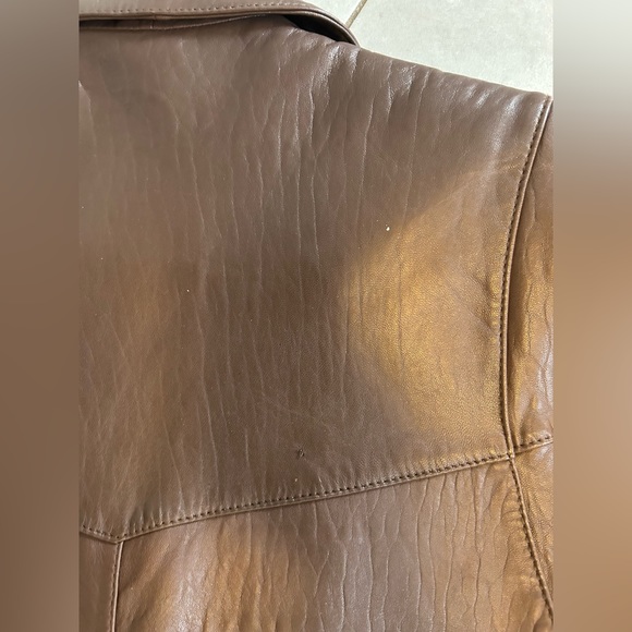 Johnathan Paris Leather Dark Brown Women's swing coat size Large - Picture 4 of 9